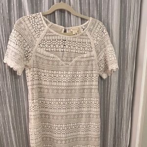 Anthropologie cream lace dress